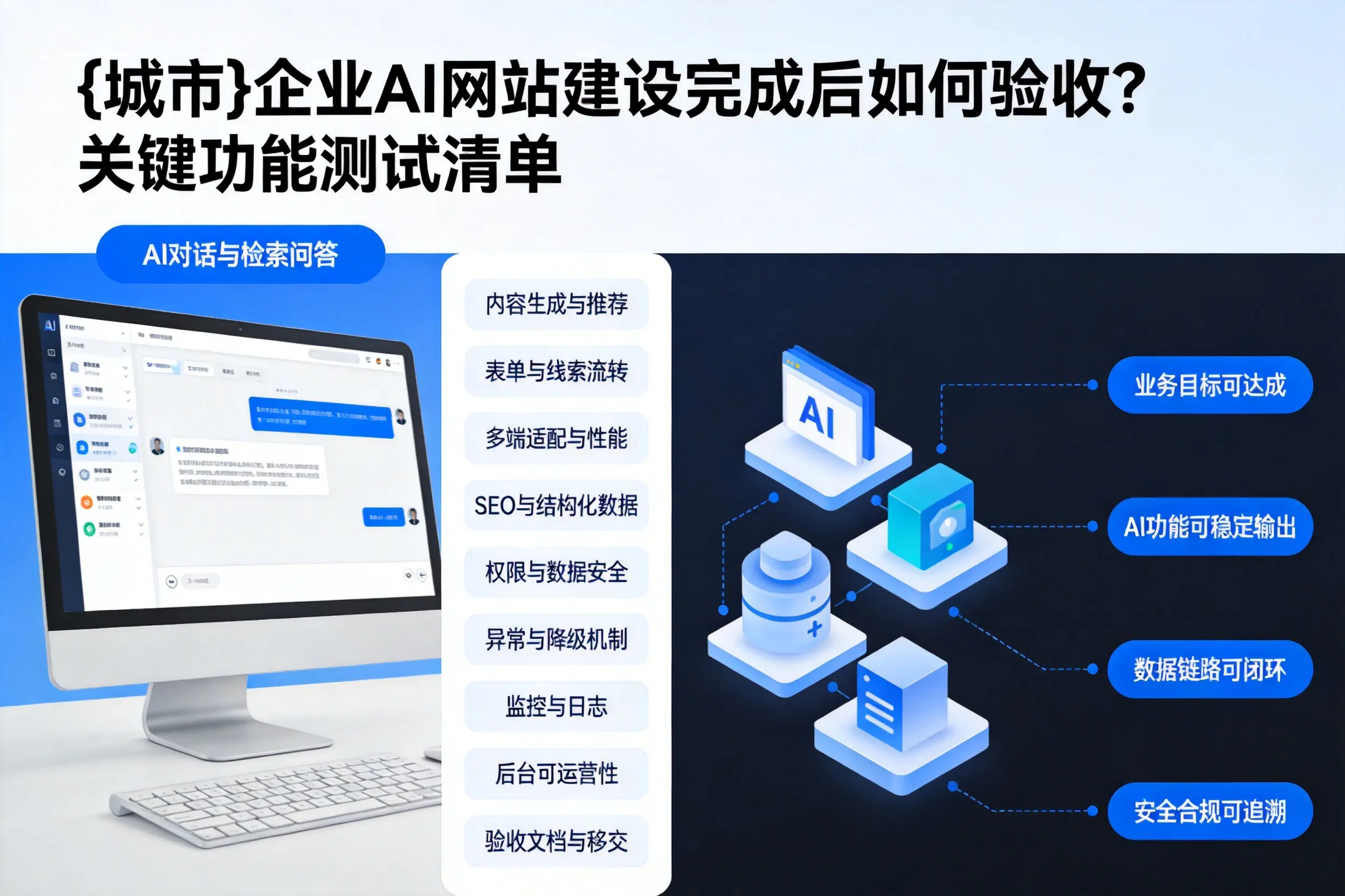 衢州企业AI网站建设完成后如何验收？关键功能测试清单