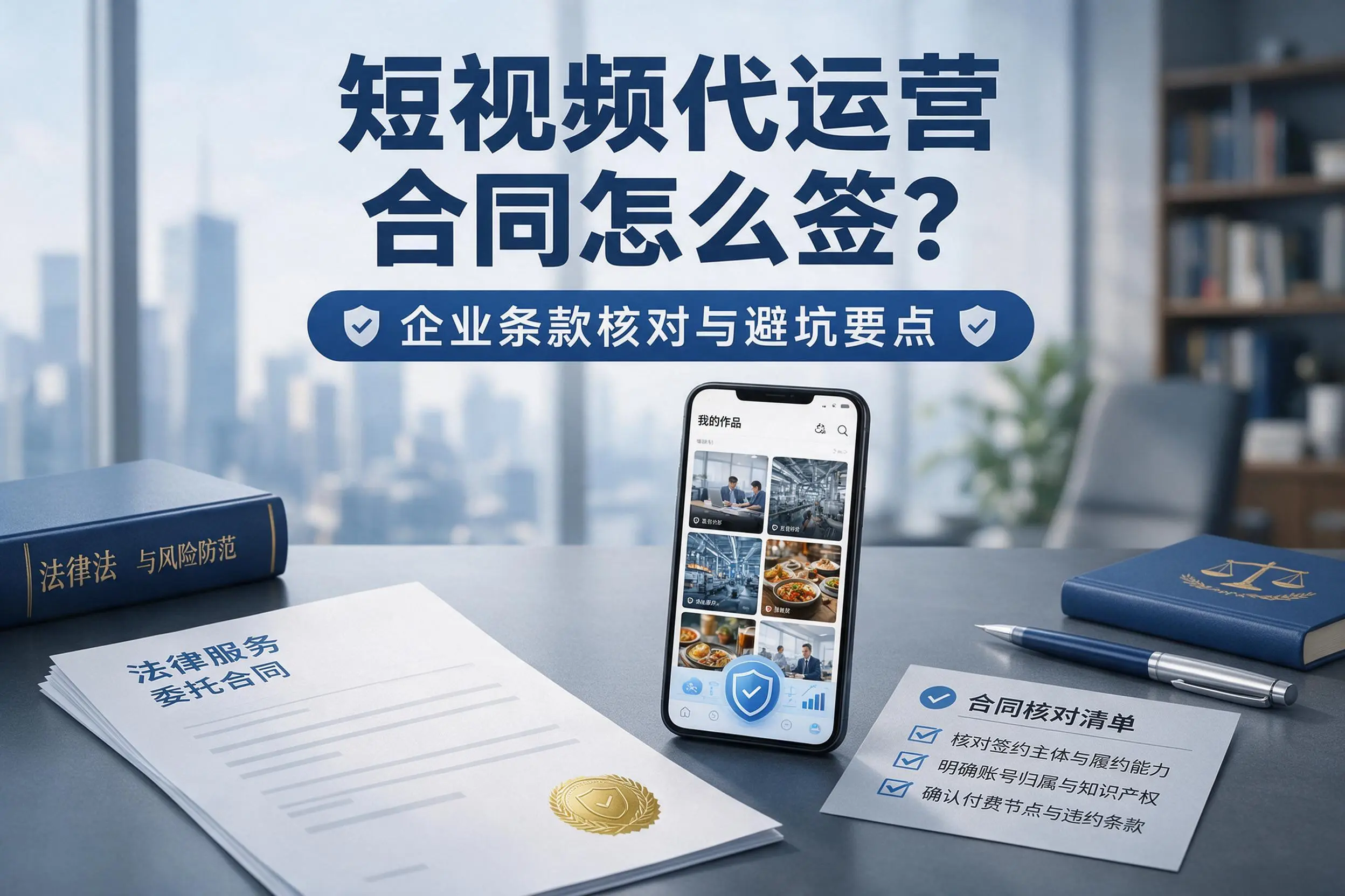 短视频代运营合同怎么签?衢州企业条款核对与避坑要点
