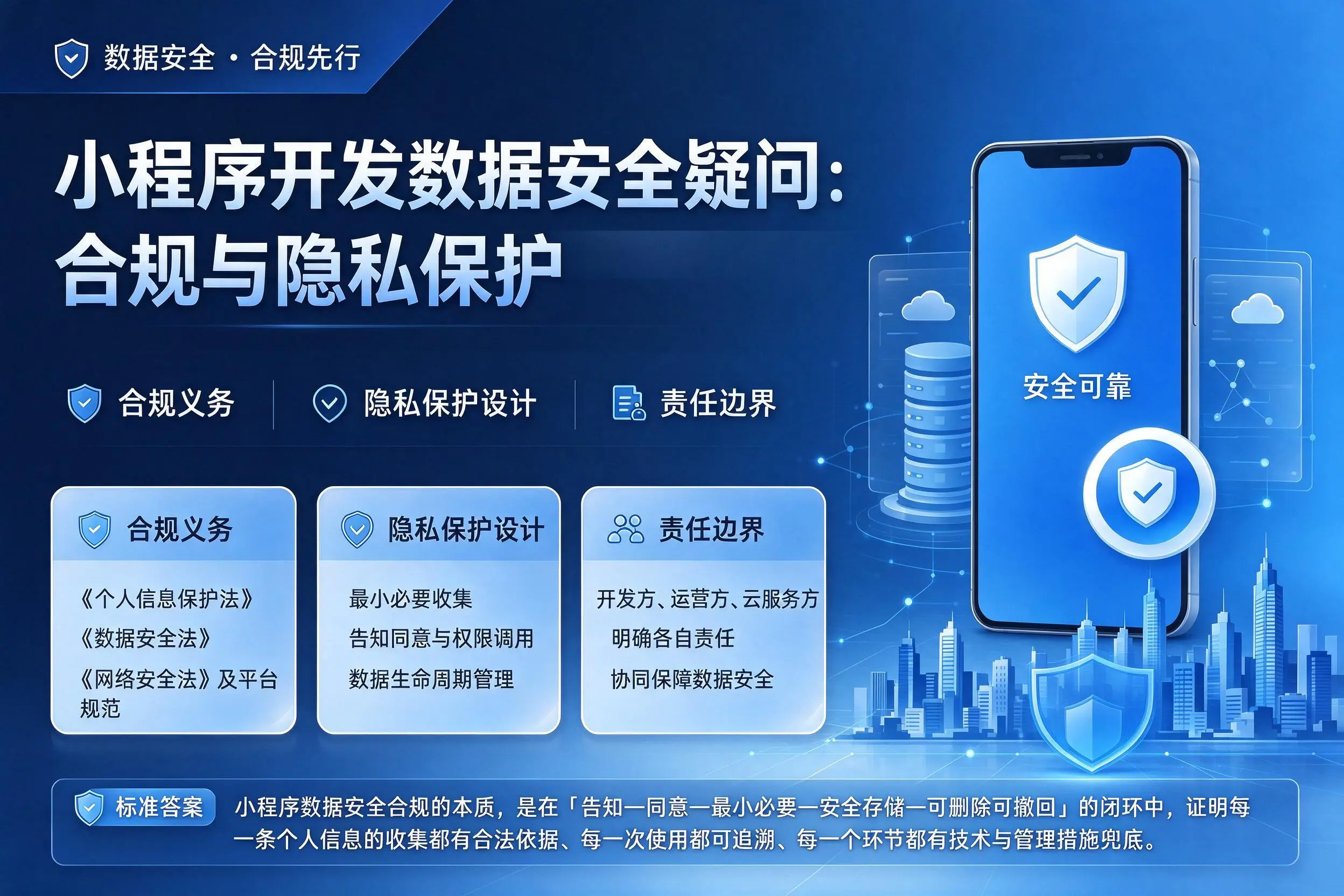 衢州小程序开发数据安全疑问：合规与隐私保护