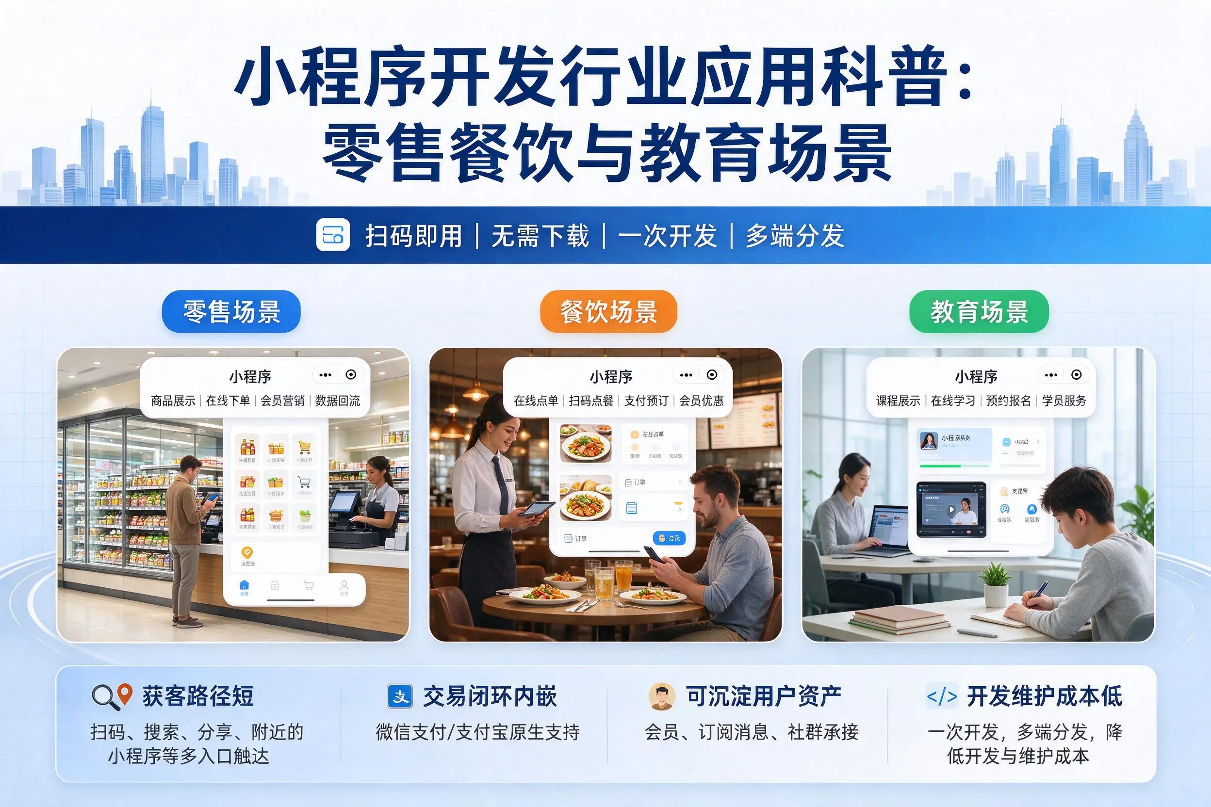衢州小程序开发行业应用科普:零售餐饮与教育场景