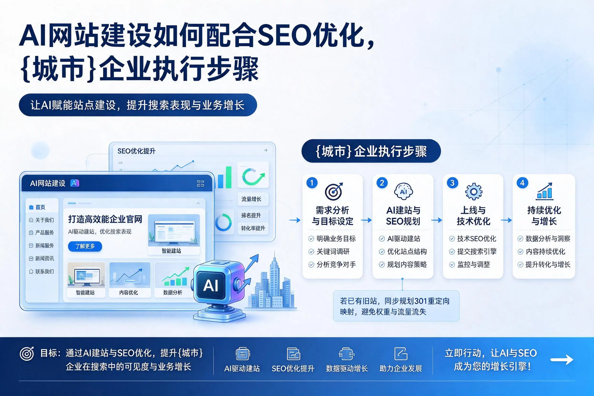 AI网站建设如何配合SEO优化,衢州企业执行步骤