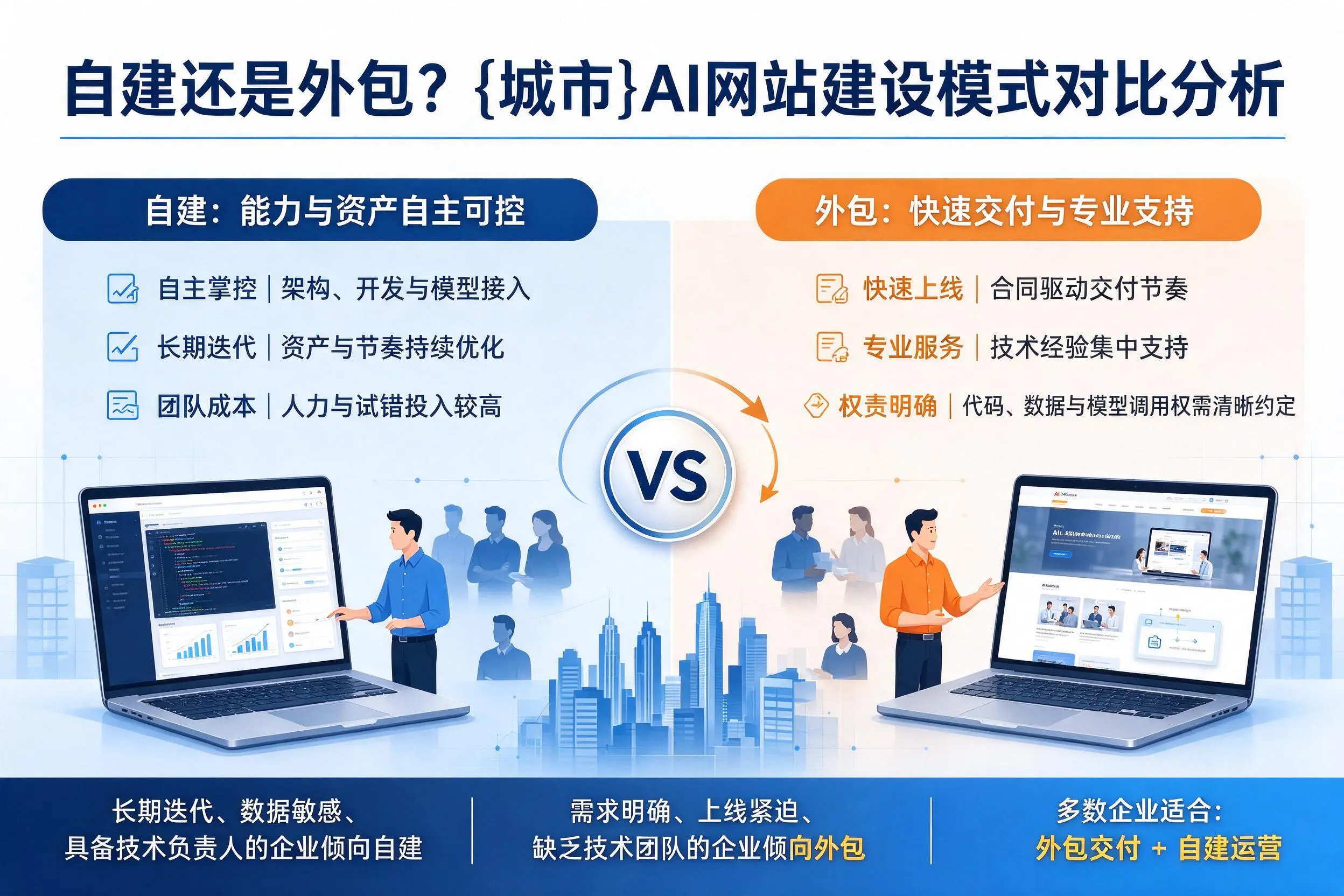 自建还是外包?衢州AI网站建设模式对比分析