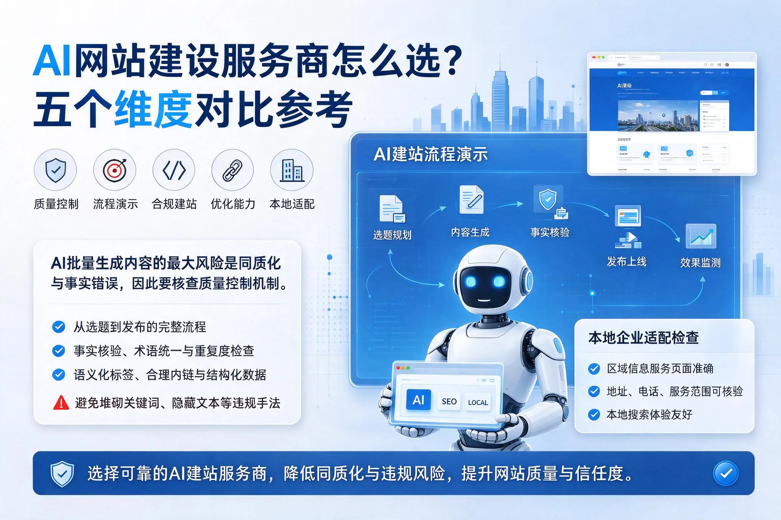 衢州AI网站建设服务商怎么选？五个维度对比参考